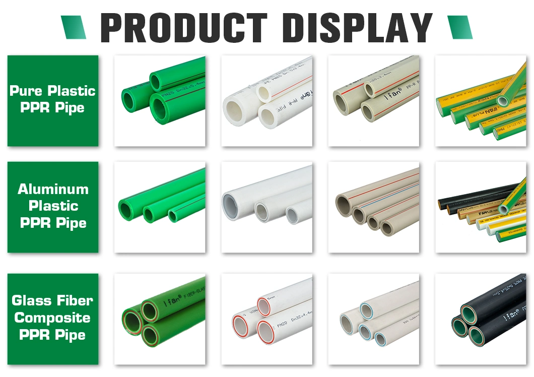 Ifan Piping Systems High Pressure Pn25 Green 20-160mm Pure Plastic PPR Pipe