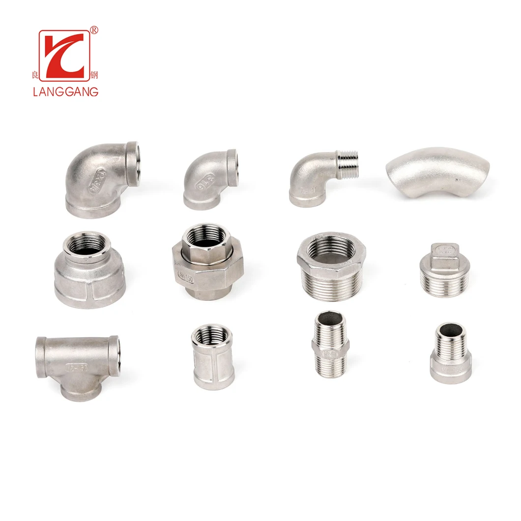 Factory Hot Sale Thread Stainless Steel Pipe Fittings Manufacturer OEM Elbow Tee Nipple Union