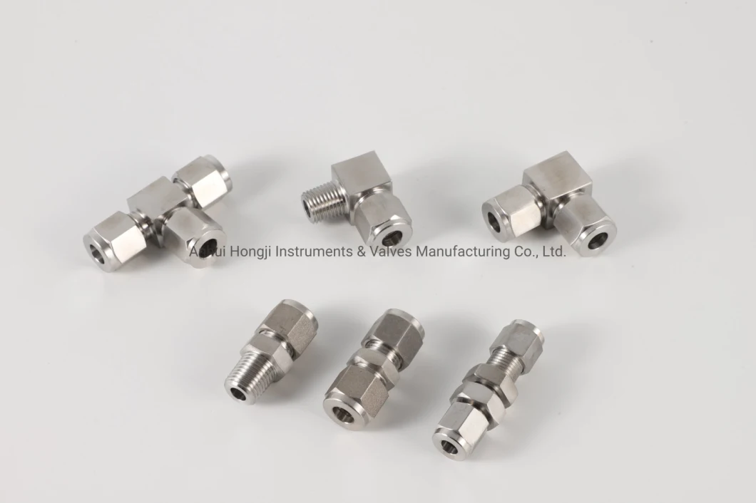 Twin Ferrules Ss Connector Tube Union Elbows Forged Stainless Steel Tube Fitting