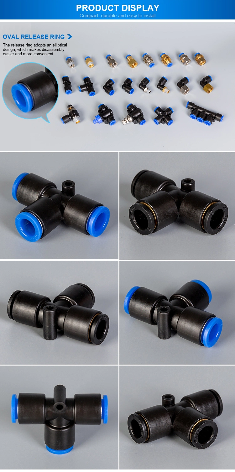 Factory Quick Tube Union Connector One Touch Pneumatic Fittings Plastic Push in Pneumatic Fittings