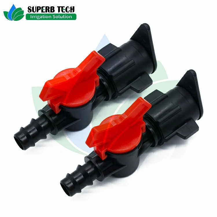 Farm Irrigation System Barb Plastic Valve for Drip Lay Flat Hose